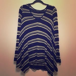 Striped flowy long sleeve shirt